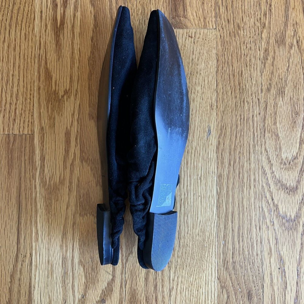 $350 Reike Nen Women's Black Suede Ruched Slip-On Flat Shoes Size 39 EU/8.5 - Picture 7 of 11